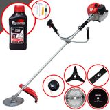 Roçadeira Profissional Anmax Cg430-p À Gasolina 2t 43cc Com Carretel + Faca 2 Pontas + Faca 3 Pontas + Faca 40 Dentes + Faca 80 Dentes + Óleo Toya