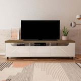 Rack Para Tv Até 75 Polegadas 200cm 2 Portas 1 Gaveta Multimóveis Cr45325 Pinho/off White Pinho/off White