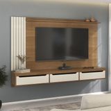 Painel Com Suporte Para Tv Até 75 Polegadas 3 Gavetas Multimóveis Cr45317 Cinamomo-off White