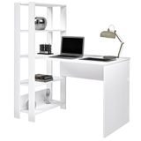 Mesa Escrivaninha 134x120 Cm 3 Prateleiras Branco Arly Branco