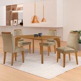 Mesa Liz 120 Mdf Canto Copo E Com 4 Cadeiras Athenas Turim 07/naturalle/naturalle