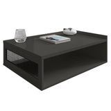 Mesa De Centro Moderna Em Mdf Dunamis Sala De Estar 91x70 Cm Cinza Régio