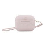 Capa Para Airpods Pro 2, Silicone Com Alça, Linha Beagá, Originais Iplace, Rosa Chá