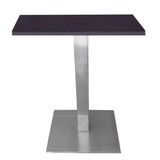 Mesa Quadrada Alpha Inox Prata 73,50 Cm (altura) Tampo Mdp Quadrado 80 Cm Preto (larg)