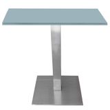 Mesa Quadrada Alpha Inox Prata 73,50 Cm (altura) Tampo Mdp Quadrado 60 Cm Cinza (larg)