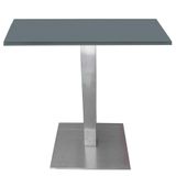 Mesa Quadrada Alpha Inox Prata 73,50 Cm (altura) Tampo Mdp Quadrado 60 Cm Grafito (larg)