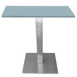 Mesa Quadrada Alpha Inox Prata 73,50 Cm (altura) Tampo Mdp Quadrado 80 Cm Cinza (larg)
