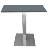 Mesa Quadrada Alpha Inox Prata 73,50 Cm (altura) Tampo Mdp Quadrado 70 Cm Grafito (larg)