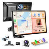 Tela Carplay Joycepure 9" Sem Fio Com Câmera De Painel 4k E Câmera 1080p