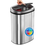Lata De Lixo Itouchless Push-top Lid 49l Em Aço Inoxidável