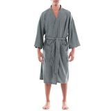 Kimono Robe Fruit Of The Loom Waffle Para Homens Grey Heather