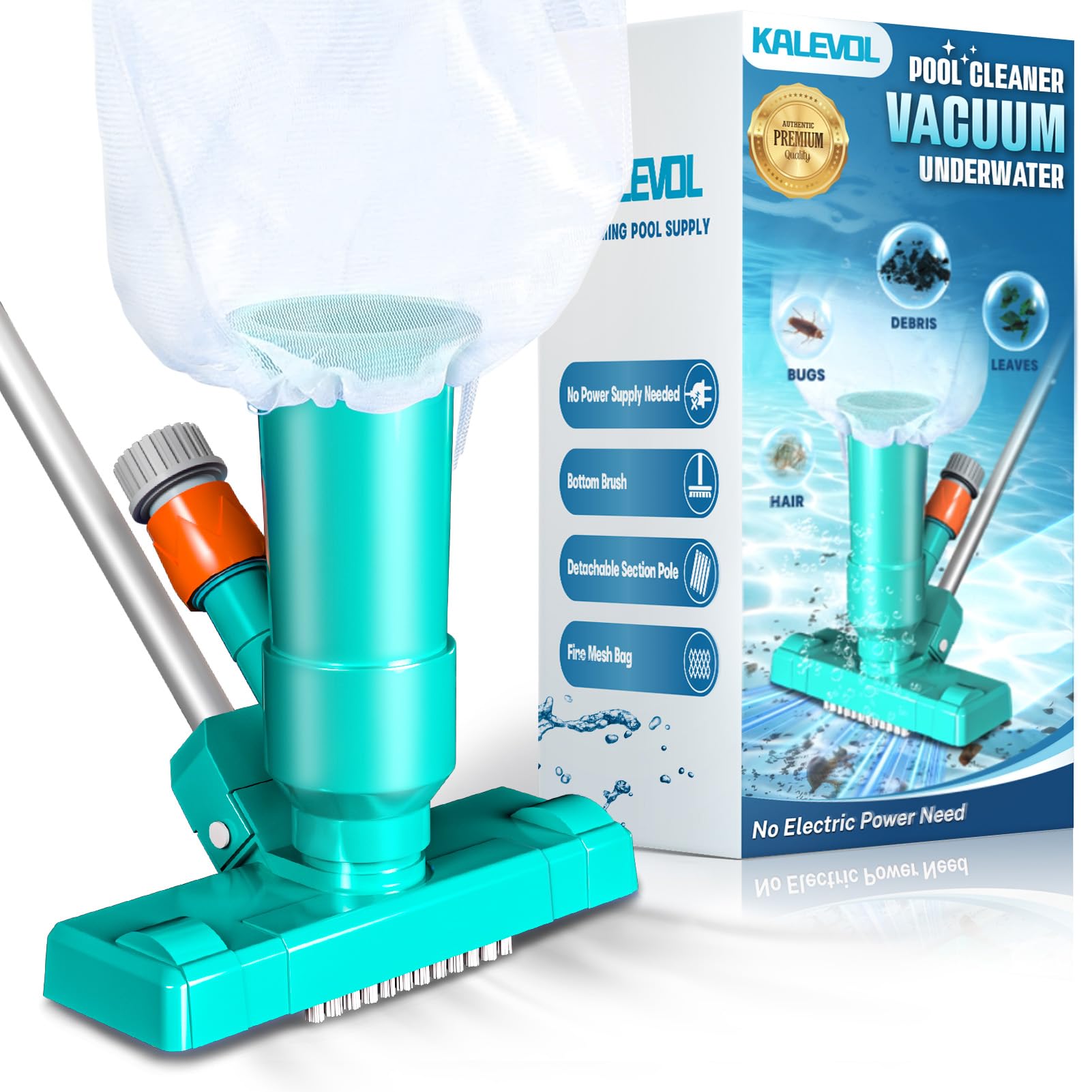 Aspirador De Piscina Kalevol Para Piscina Acima Do Solo Com Poste