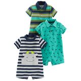 Macacão Simple Joys Da Carter&#39;s Baby Boys, Pacote De 3 A 3 Meses