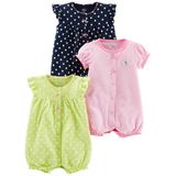 Macacão Simple Joys Da Carter&#39;s Baby Girls, Pacote Com 3, 12 Meses