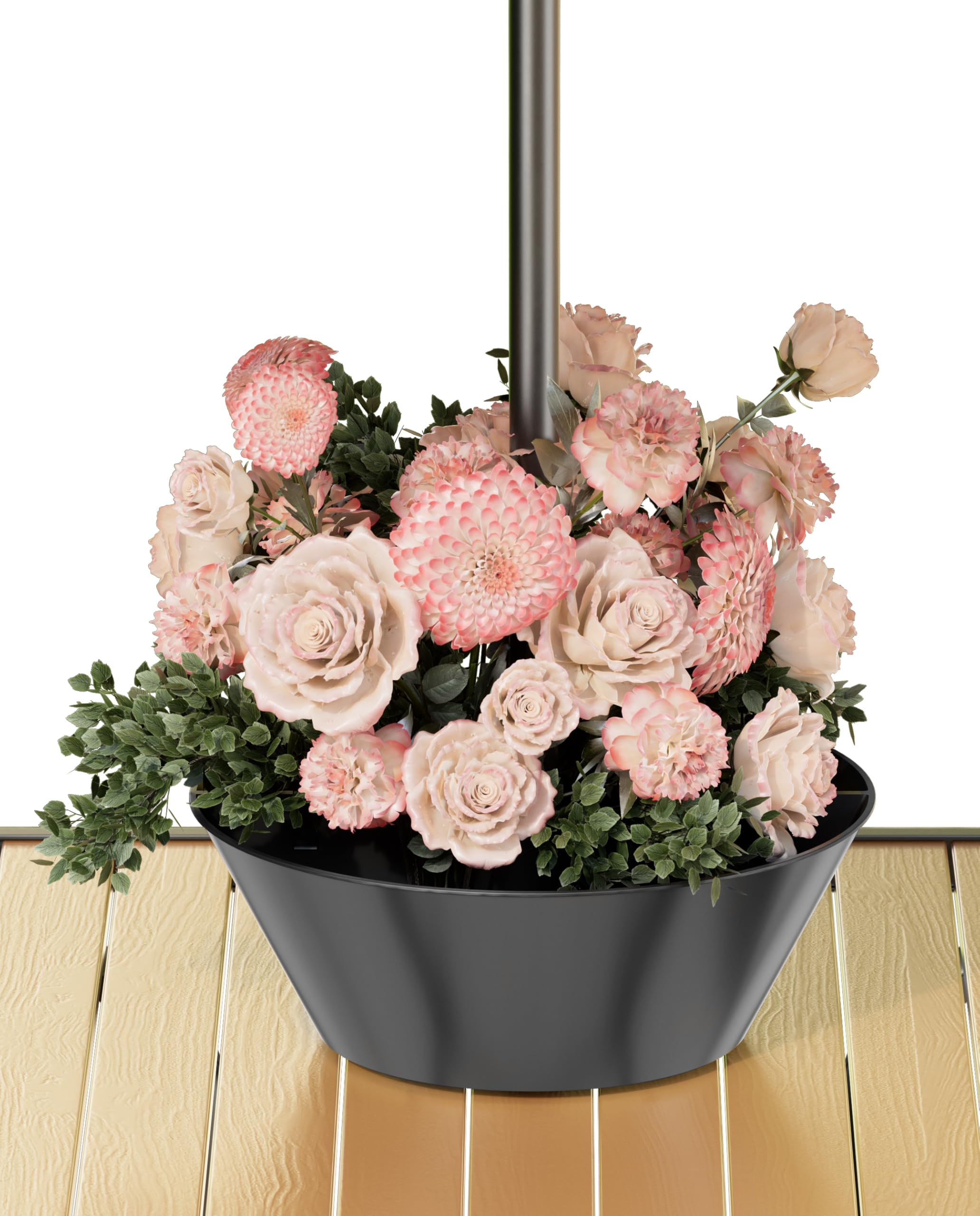 Plantador De Guarda-chuvas Koutemie 2 Em 1 Para Mesa E Poste De Pátio, Preto