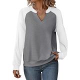 Moletom Feminino Eadinve, Casual, Decote Em V, Manga Comprida, Leve