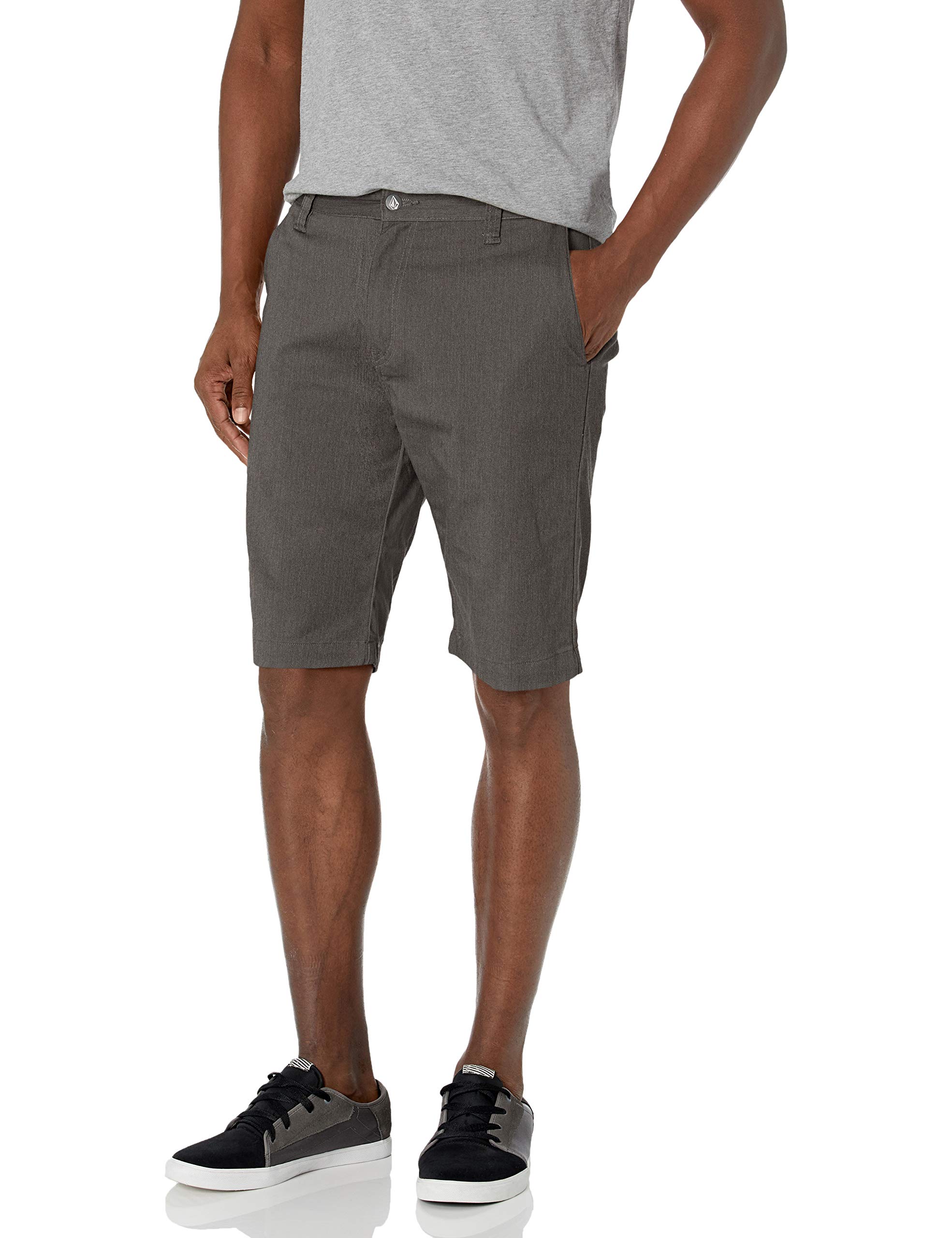 Short Chino Volcom Vmonty Stretch Para Homens - Charcoal Heather