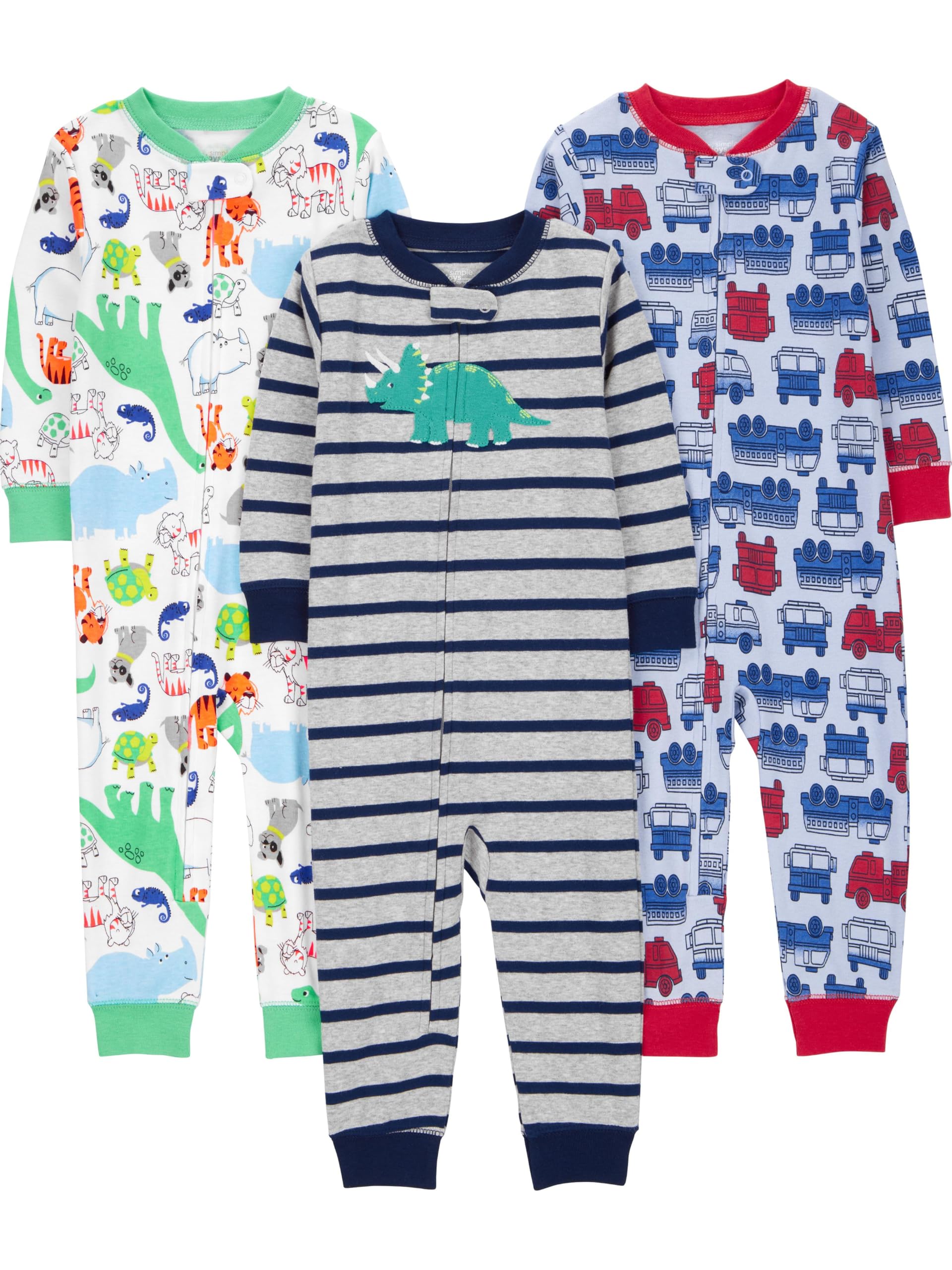 Pijamas Simple Joys Da Carter's Baby Boys, Pacote Com 3, 12 Meses