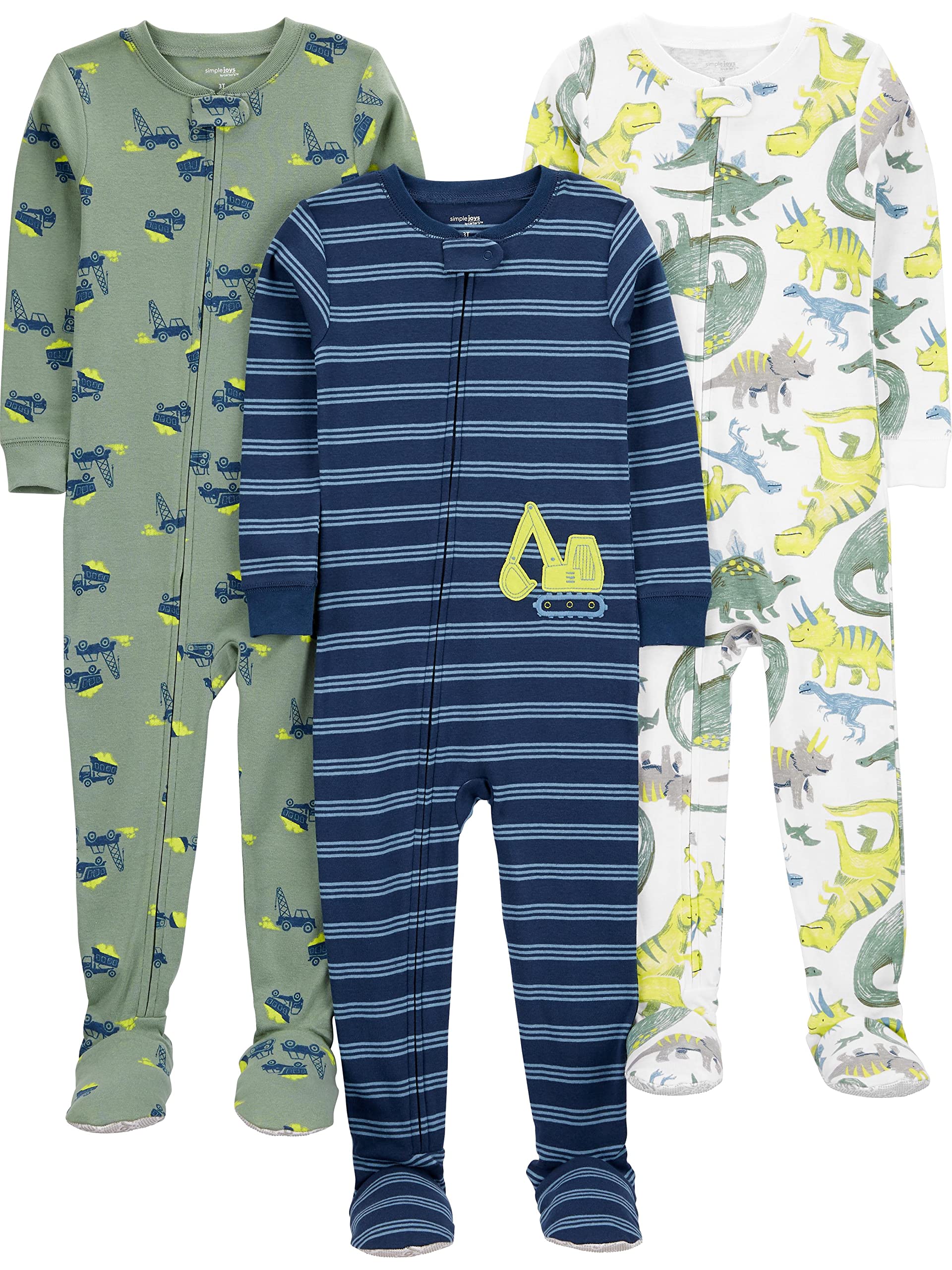 Pijamas Simple Joys Da Carter's Baby Boys, Pacote Com 3, 18 Meses