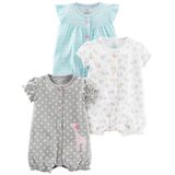 Macacão Simple Joys Da Carter&#39;s, Pacote Com 3 Unidades, Snap-up Baby Girl, 12m