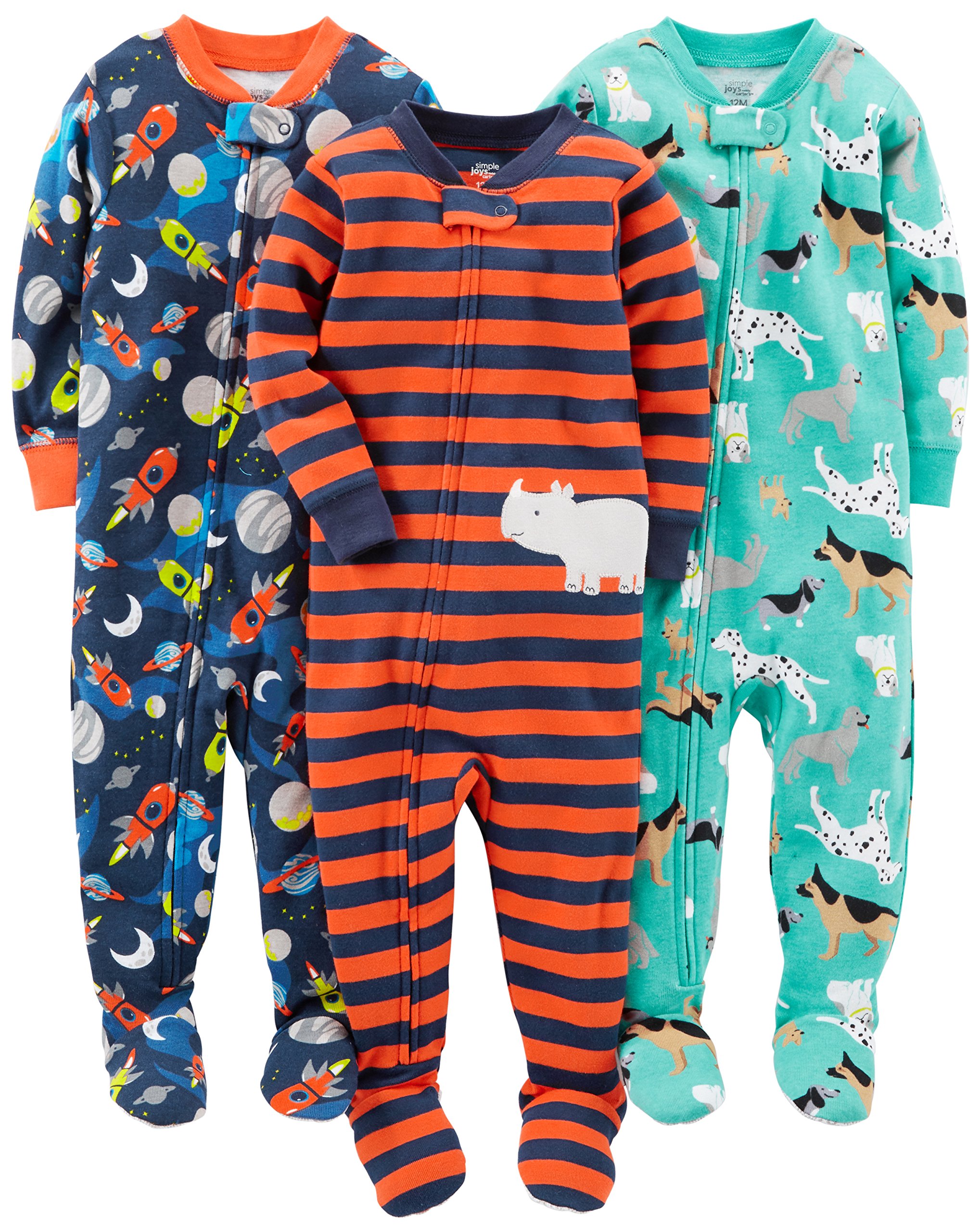 Pijamas Simple Joys Da Carter's Baby Boys, Pacote Com 3, 12 Meses
