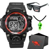 Relogio Menino Digital Criança Silicone Infantil Presente Vermelho Qualidade Premium Criança Data Et