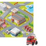Tapete Infantil Divertido Pista De Corrida Hot Wheels Cidade Com Carrinho Tatame Educativo Quarto Interativo