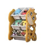 Organizadora Infantil Estante Brinquedos Caixa Baú Armário Quarto Bebê Multiuso Porta Treco Girafa Amarelo