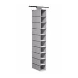 Sapateira Vertical Multiuso 10 Divisórias Prateleiras Organizador Cabideiro Para Armário Closet Cinza Linha Luxo.