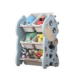 Caixa Organizadora Infantil Estante Brinquedos Baú Para Quarto De Bebê, Multiuso, Porta Treco, Armário Azul Girafinha