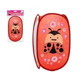 Cesto Organizador De Roupa Suja E Brinquedos Infantil Telado Multiuso Joaninha Quarto, Banheiro, Lavanderia