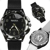 Relogio Analogico Feminino Aço Inox Elegância Premium Preto Qualidade Premium Presente Casual Social