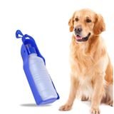Bebedouro Pet Portátil Garrafa Passeio Cachorro Aqua Dog Viagem Carro Grande 500ml Azul
