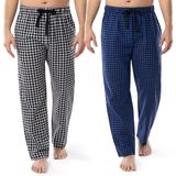 Calça De Pijama Fruit Of The Loom Woven Sleep Blue Xadres/branca