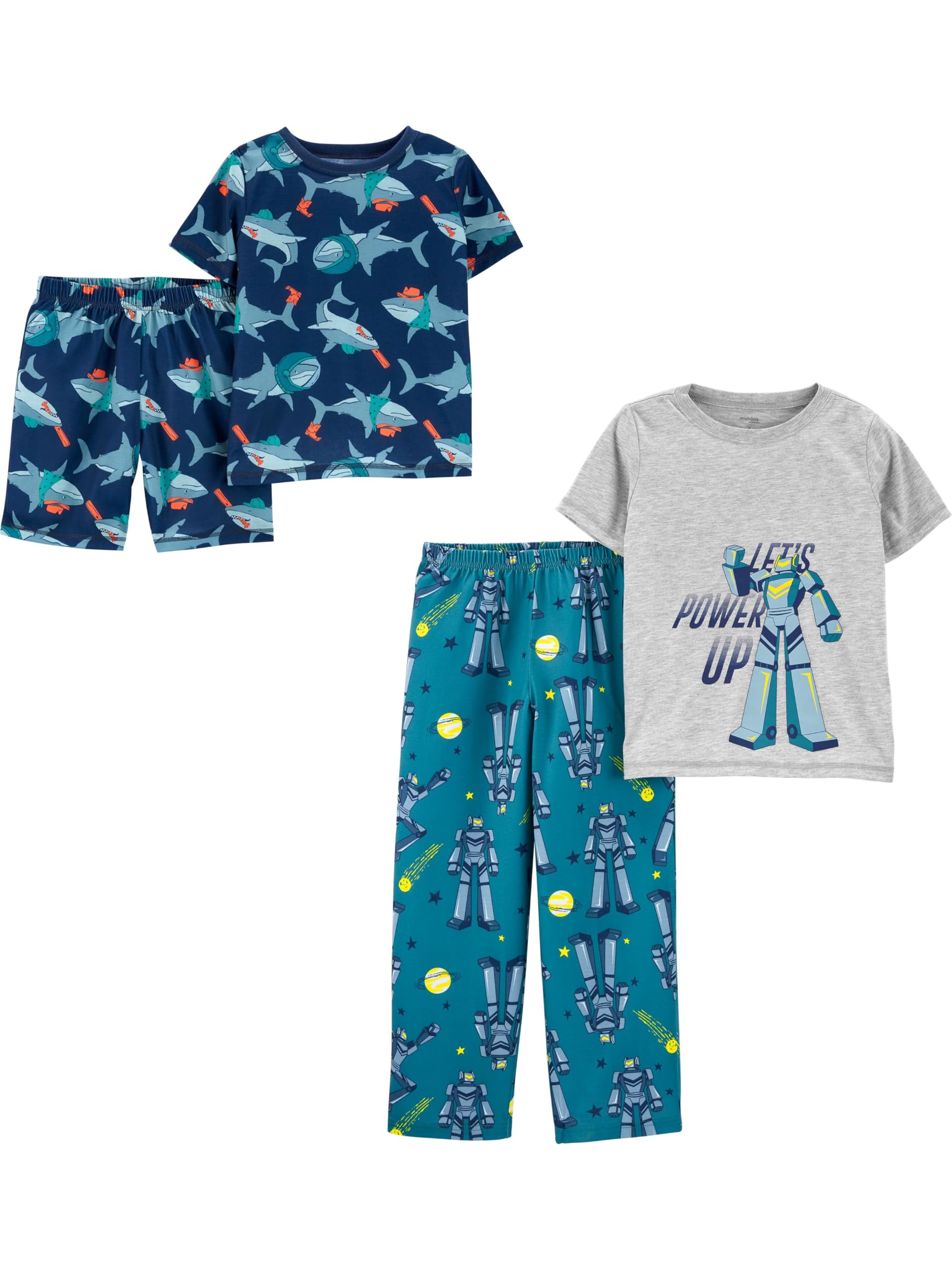 Pijamas Simple Joys Da Carter's Boys, 4 Peças Poly 7 Years
