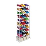 Sapateira Vertical De Chão Gigante Com 10 Prateleiras Organizador Para 30 Pares De Sapatos, Tênis, Closet E Quarto