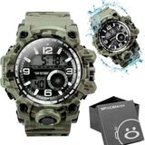 Relogio Digital Prova Dagua Camuflado Masculino + Caixa Ajustavel Esportivo Original Presente