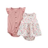 Macacões Simple Joys Da Carter&#39;s Baby Girls De 6 A 9 Meses (pacote Com 2)