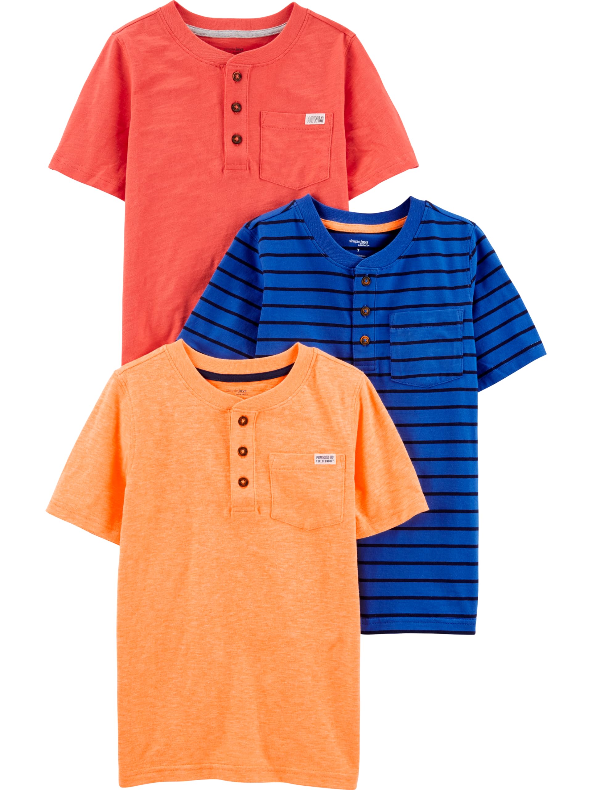 Camisetas Simple Joys By Carter's Baby Boys, Pacote Com 3, Tamanho 7
