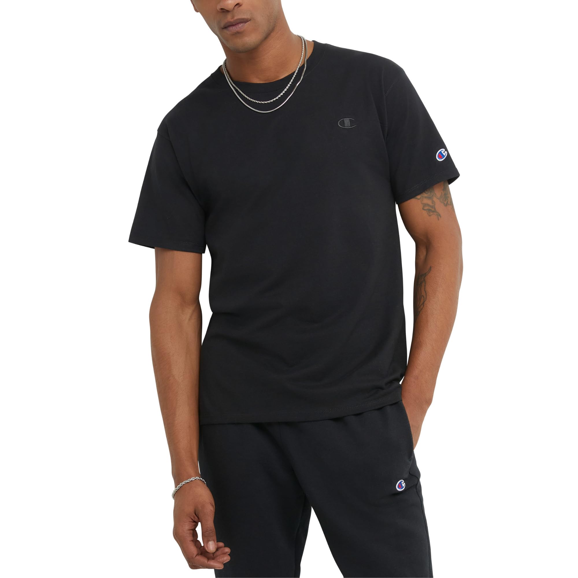 Camiseta Champion Classic Jersey Para Homens Preta Tamanho S