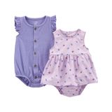 Macacão Simple Joys Da Carter&#39;s Baby Girls De 3 A 6 Meses Roxo