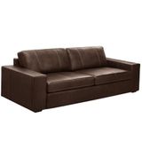Sofá 2 Lugares Para Sala De Estar Living 150cm Aurora L06 Couro Marrom Café - Lyam Decor