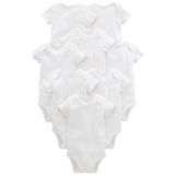 Macacão Simple Joys By Carter&#39;s Unissex Baby, Pacote Com 8 Unidades, Branco