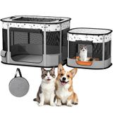 Cat Playpen Bufor Portátil Dobrável 32x24x22cm Com Estojo Cinza