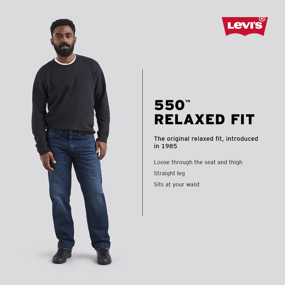 Jeans Levi's 550 Relaxed Fit Para Homens Pretos 33 L X 30 L