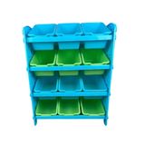 Organizador De Brinquedos Infantil Estante Colorida Com 12 Gavetas, Nichos E Baú, Ideal Para Quarto De Meninos