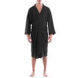 Roupão De Quimono Fruit Of The Loom Waffle Para Homem Preto 2x-3x