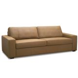 Sofá 3 Lugares Para Sala De Estar Living 205cm Aurora L06 Couro Marrom Claro - Lyam Decor