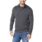 Suéter Masculino Nautica, Com Zíper E Zíper, Cor De Carvão, Tamanho M