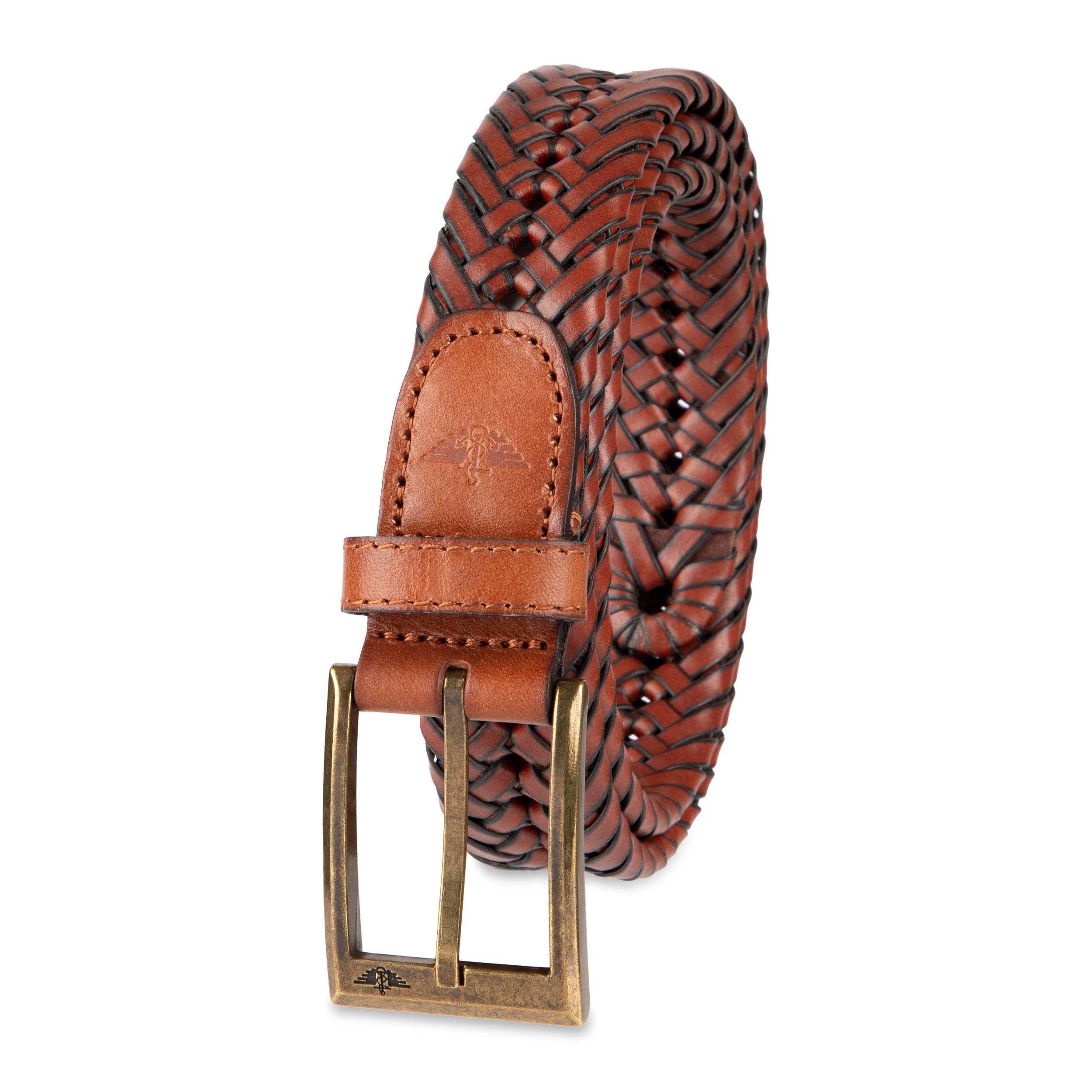 Vestido Casual Trançado De Couro Belt Dockers Com Esmalte Bronzeado Para Homem